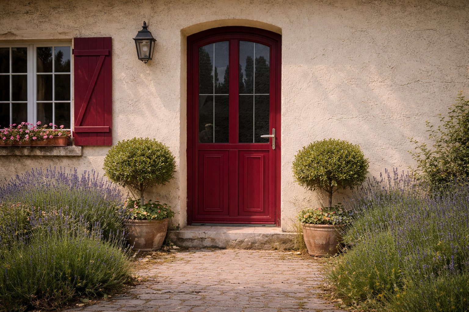 Porte d'entrée Alu rouge